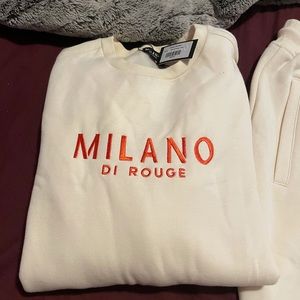 Cream and orange Milano Di Rouge sweat suit